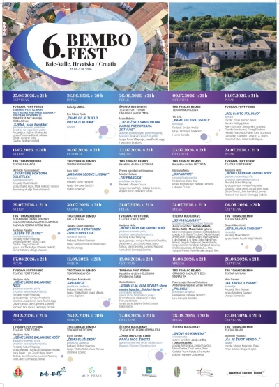Bembo Fest 2026 u Balama: Kazalište, glazba i umjetnost pod zvijezdama